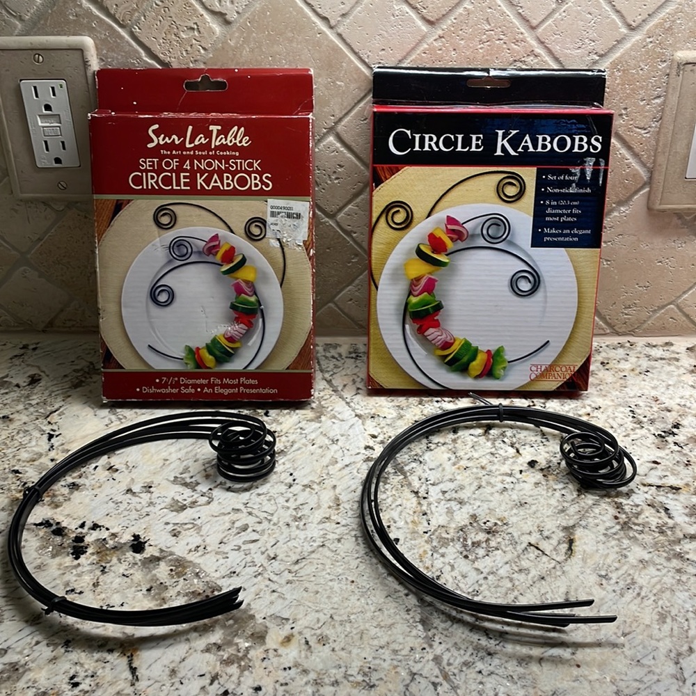 Sur La Table set of 4 non-stick circle kabobs & Circle Kabobs set of 4 non-stick